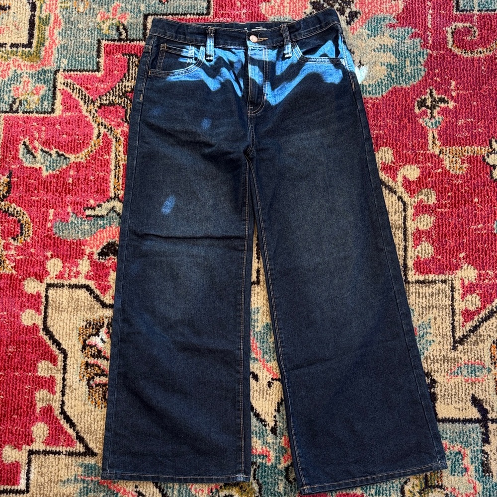 Old Navy Girls Hi-Rise Baggy Wide Leg Dark Blue Jeans- size 14 plus